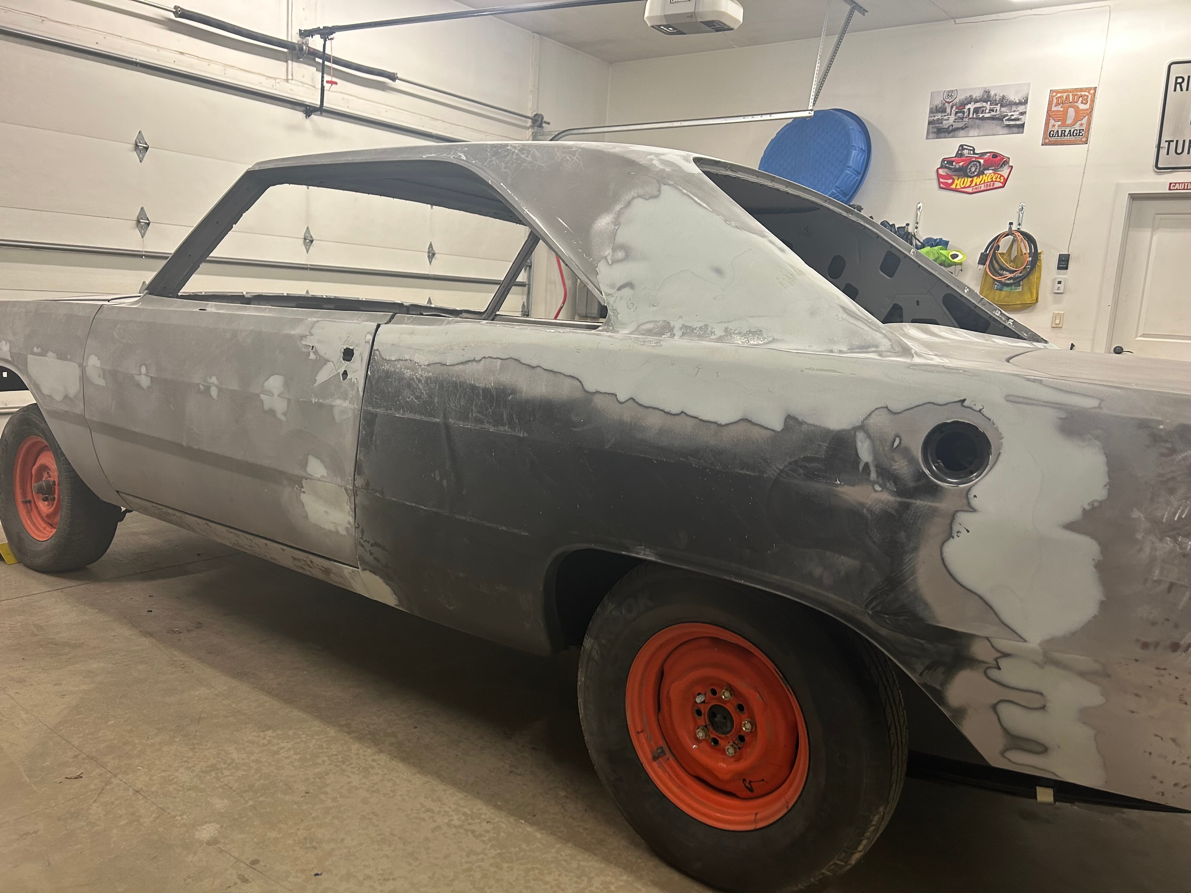 1972 Dodge Dart during restoration